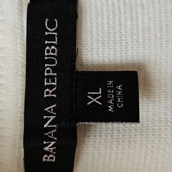 Banana Republic Lenzing Ecovera Splash Sweater XL White Black Quarter Zip Ski - Picture 5 of 9